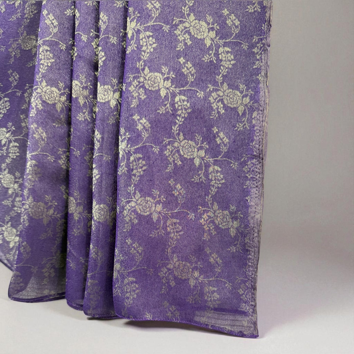Royal Purple Soft Tissue saree with Brocade Blouse