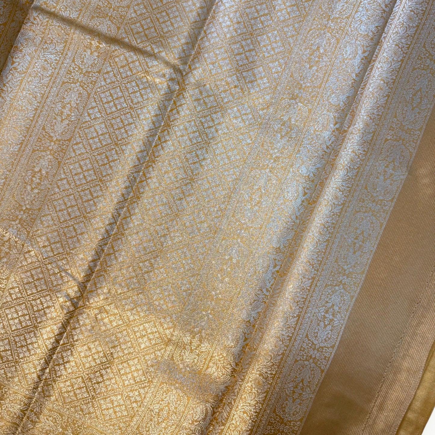 Mustard Yellow Kanchi Tissue Saree