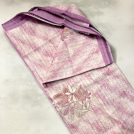 Lavender Saree with Rustic sequence work