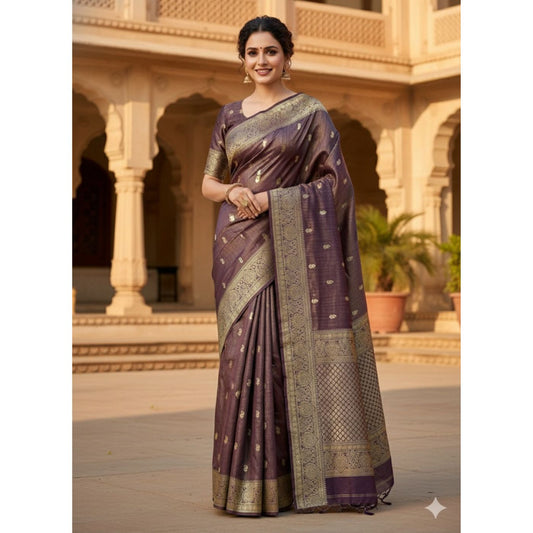 Deep Plum Soft Tissue Saree