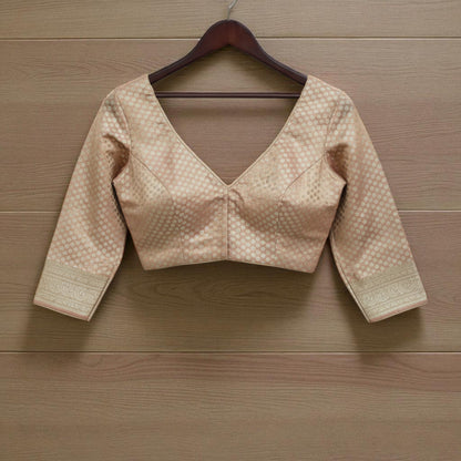 Golden Peach Tissue Banarasi Saree