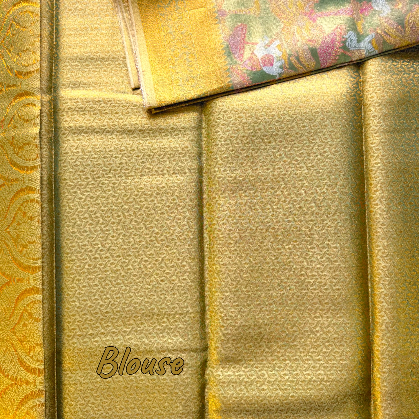 Olive-Green Tissue Saree