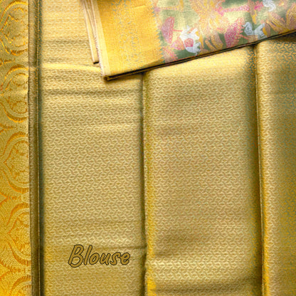 Olive-Green Tissue Saree