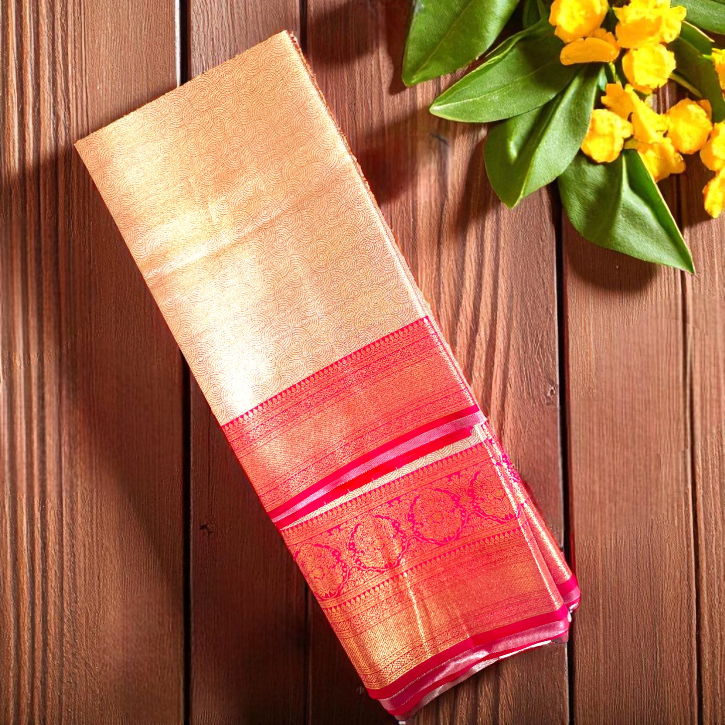 Golden Kanchi Tissue Saree