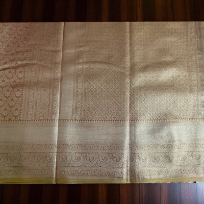 Golden Peach Tissue Banarasi Saree