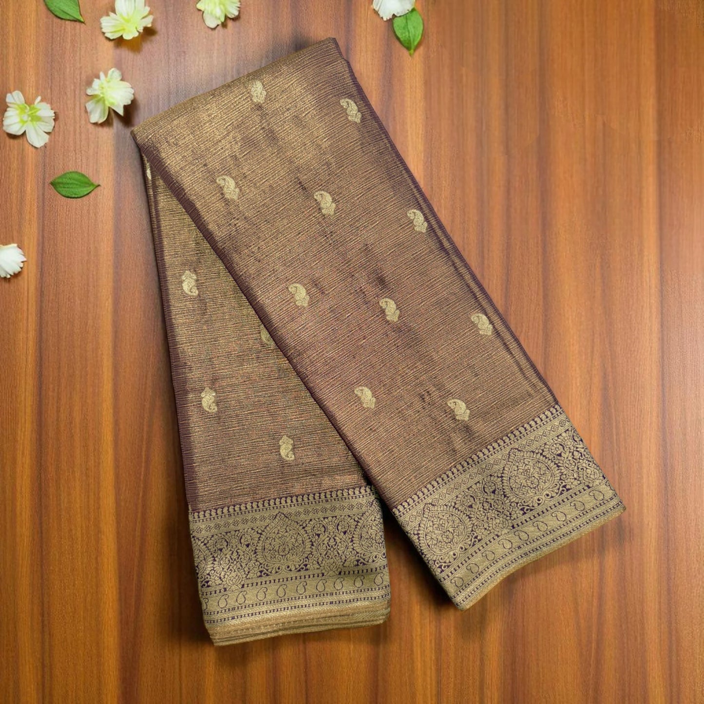 Deep Plum Soft Tissue Saree