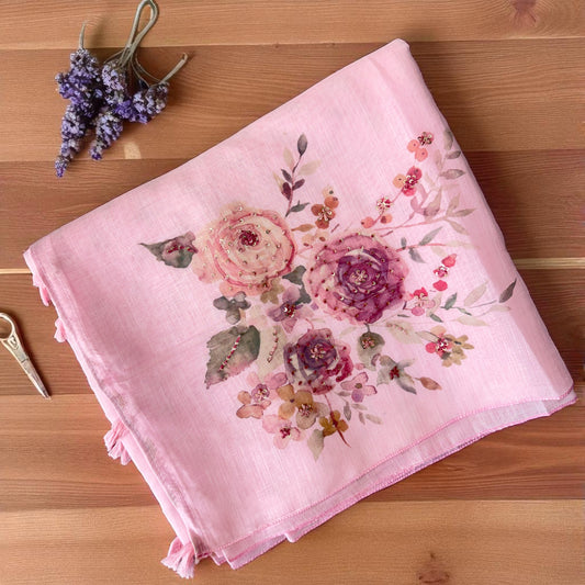 Blush Pink Linen Saree