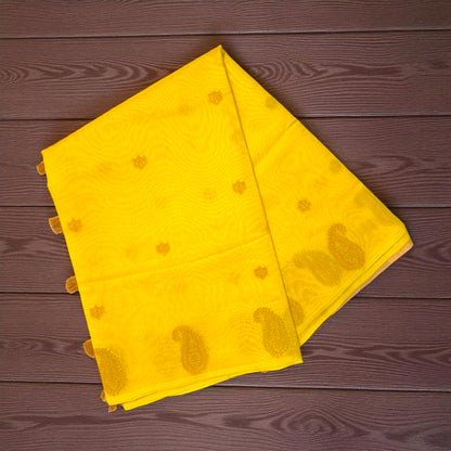 Sunlit Yellow Cotton Saree
