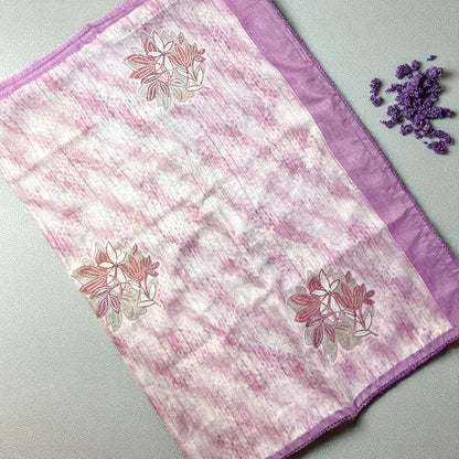 Lavender Saree with Rustic sequence work