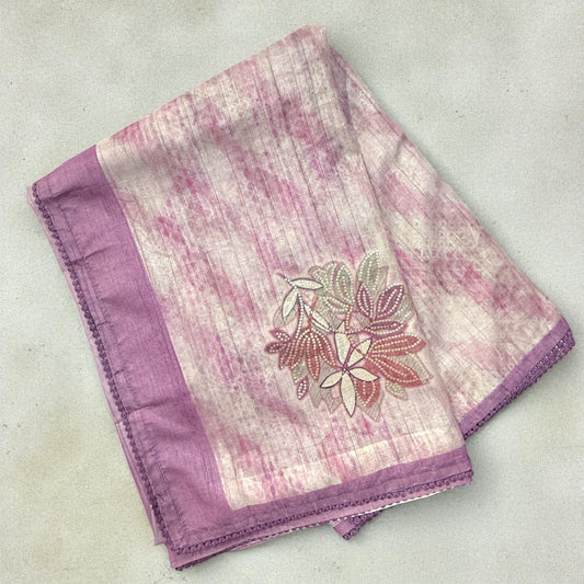 Lavender Saree with Rustic sequence work