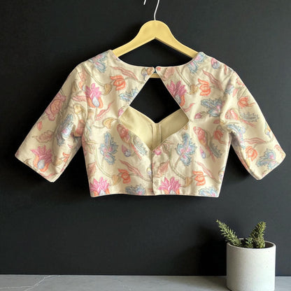 Ivory Pastel Floral Embroidered Blouse