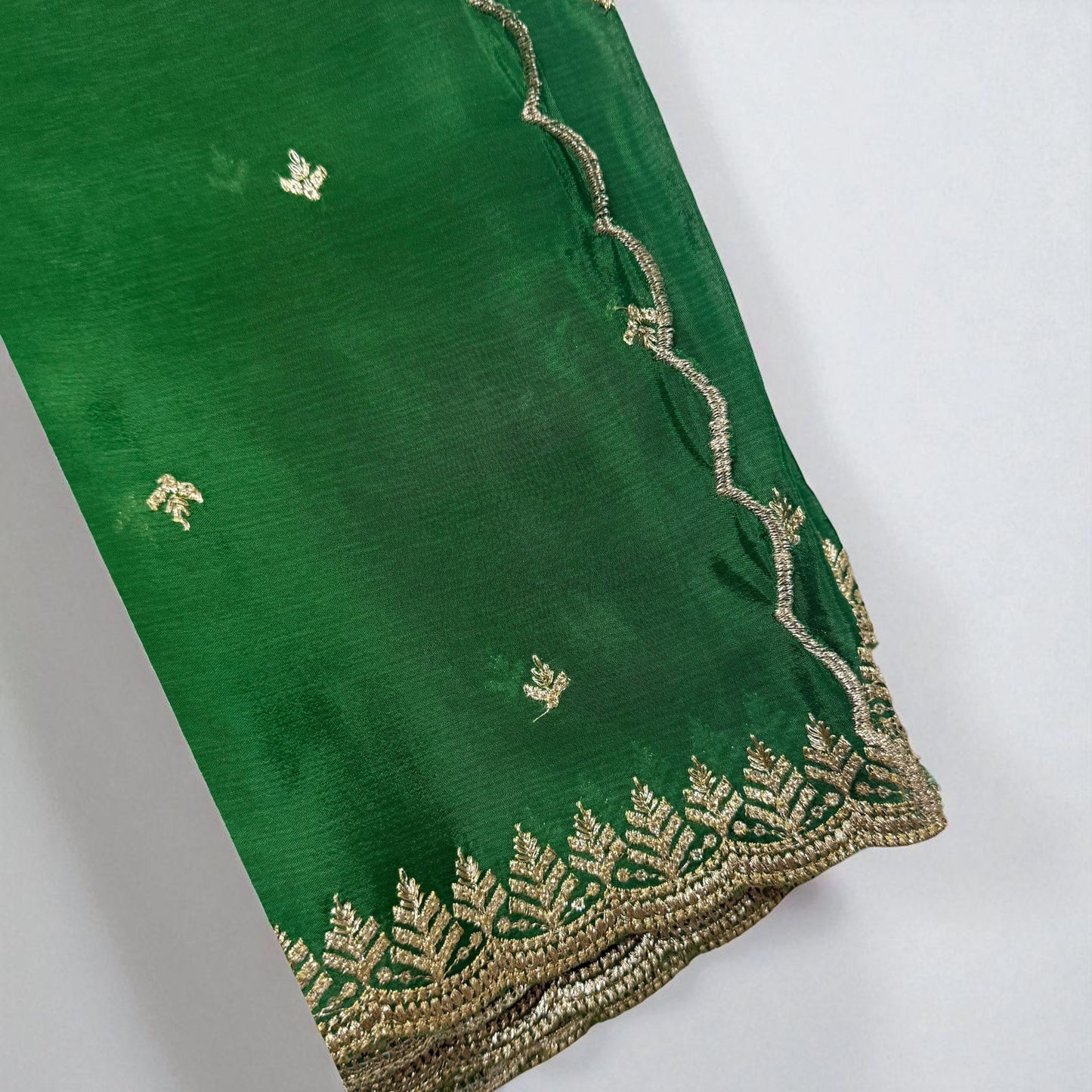 Rich Pink blouse with Emerald green saree