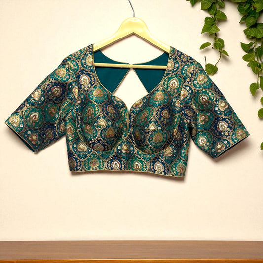 Blue and green – Banarasi Brocade Designer Blouse