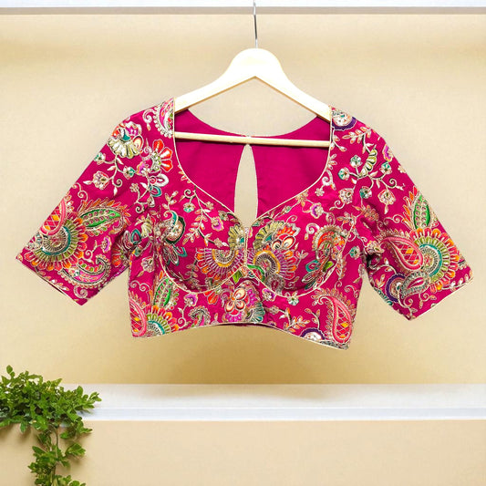 Pink Myra Embroidered Designer Blouse – Myra Collection | Saree Heritage